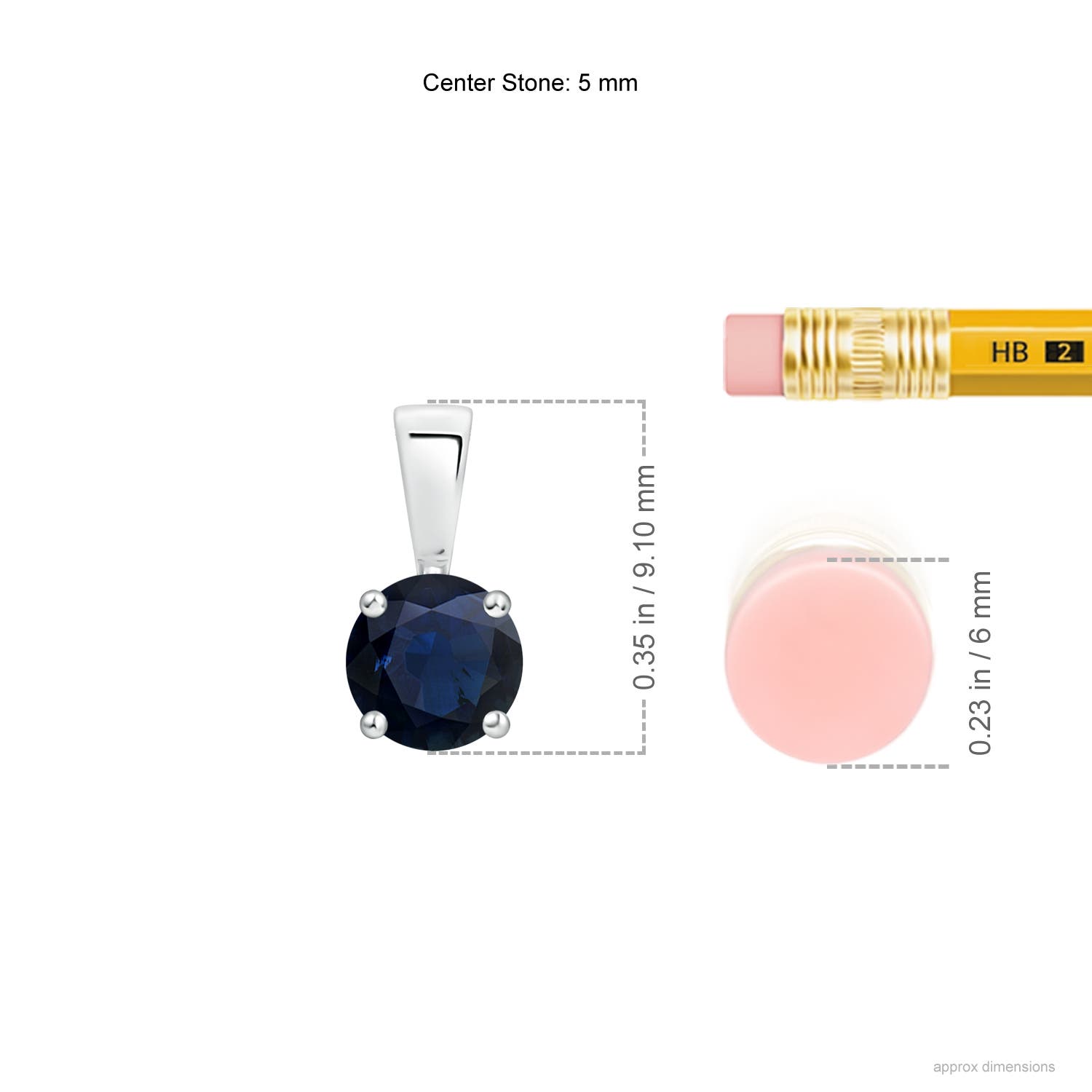 A - Blue Sapphire / 0.6 CT / 14 KT White Gold