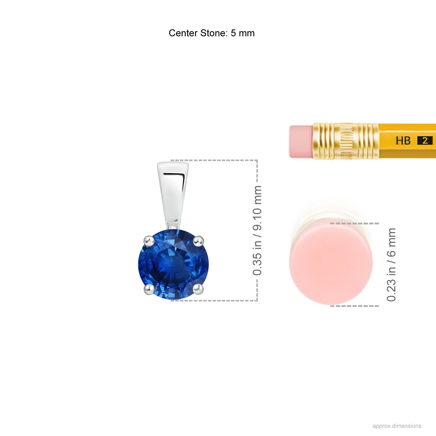 AAA - Blue Sapphire / 0.6 CT / 14 KT White Gold