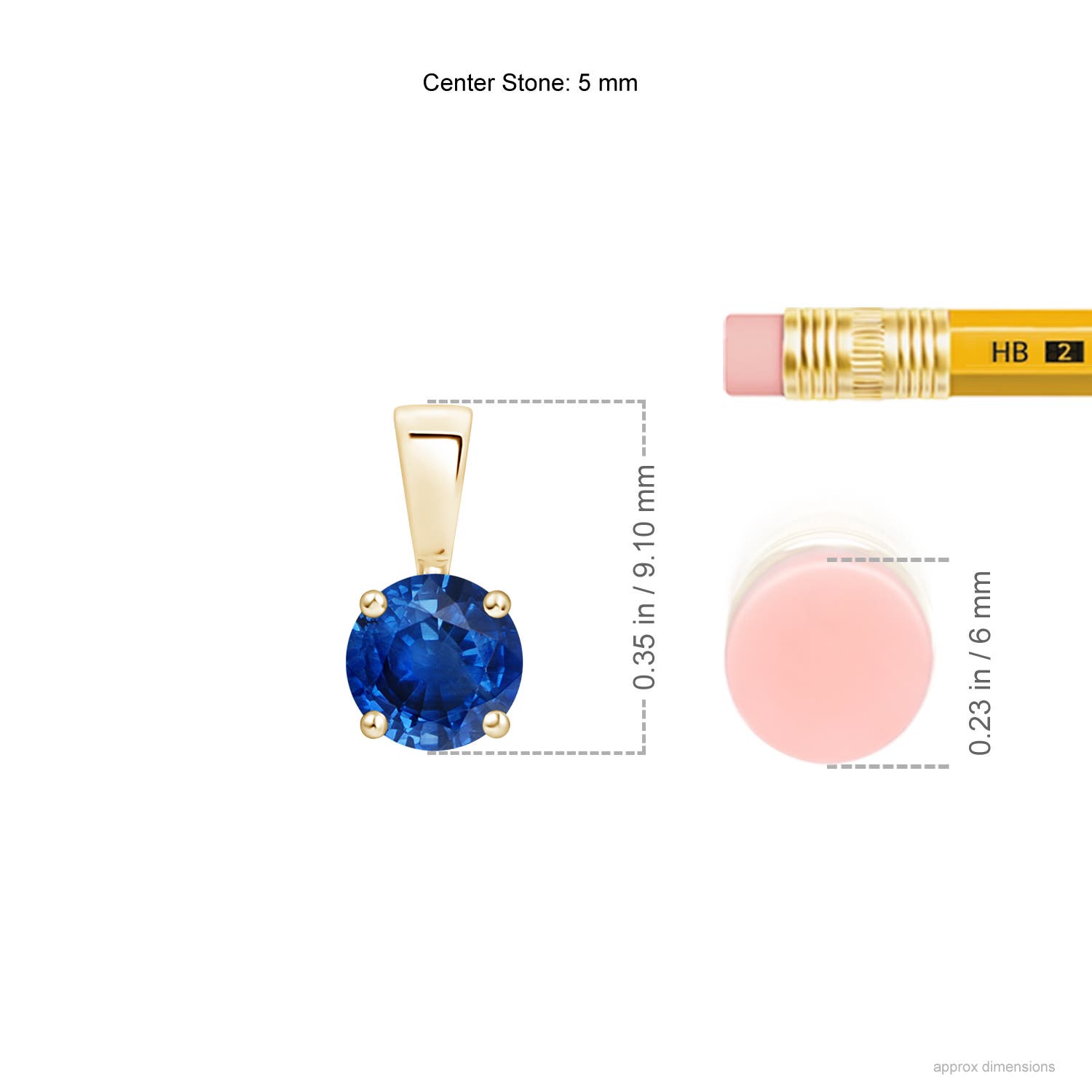 AAA - Blue Sapphire / 0.6 CT / 14 KT Yellow Gold