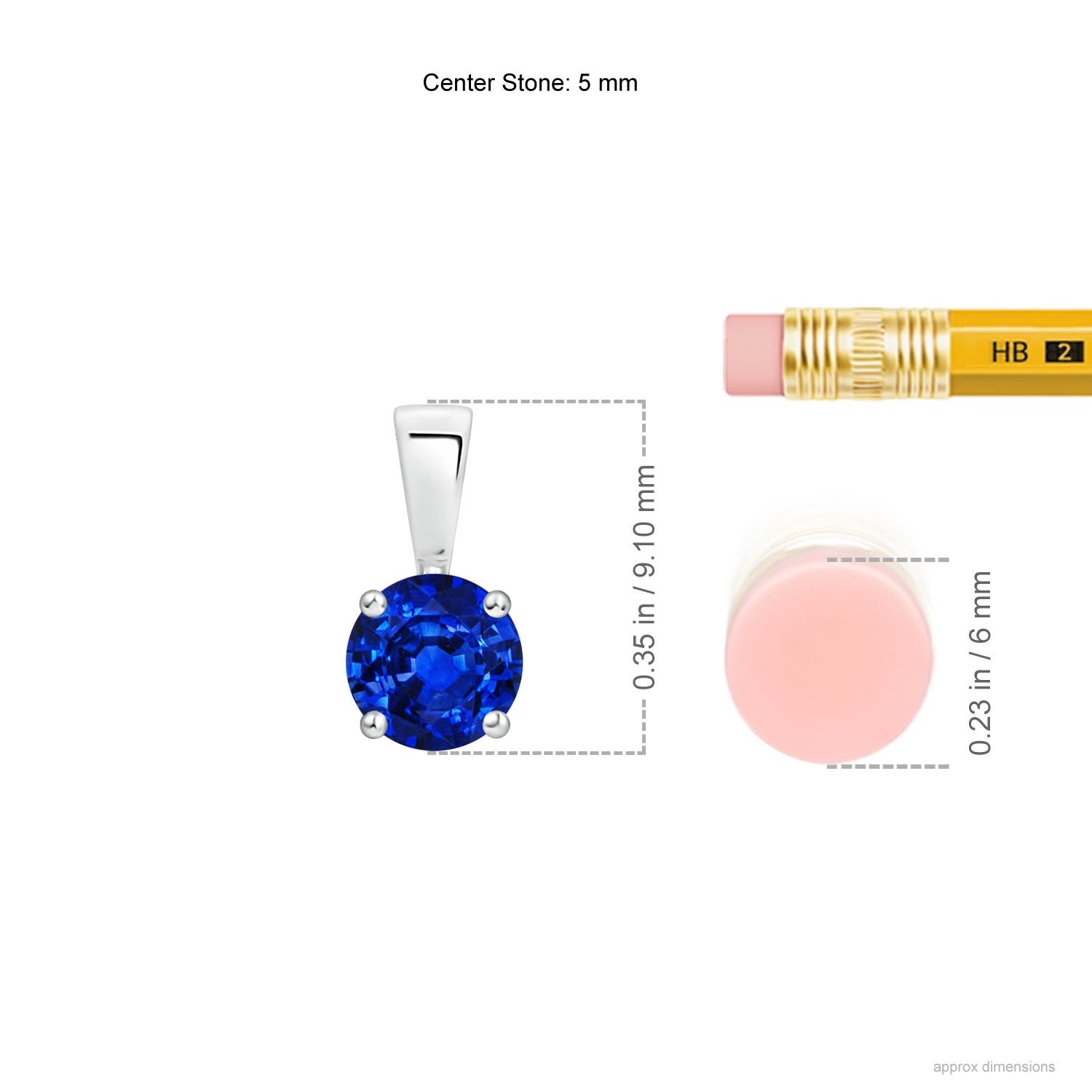 AAAA - Blue Sapphire / 0.6 CT / 14 KT White Gold