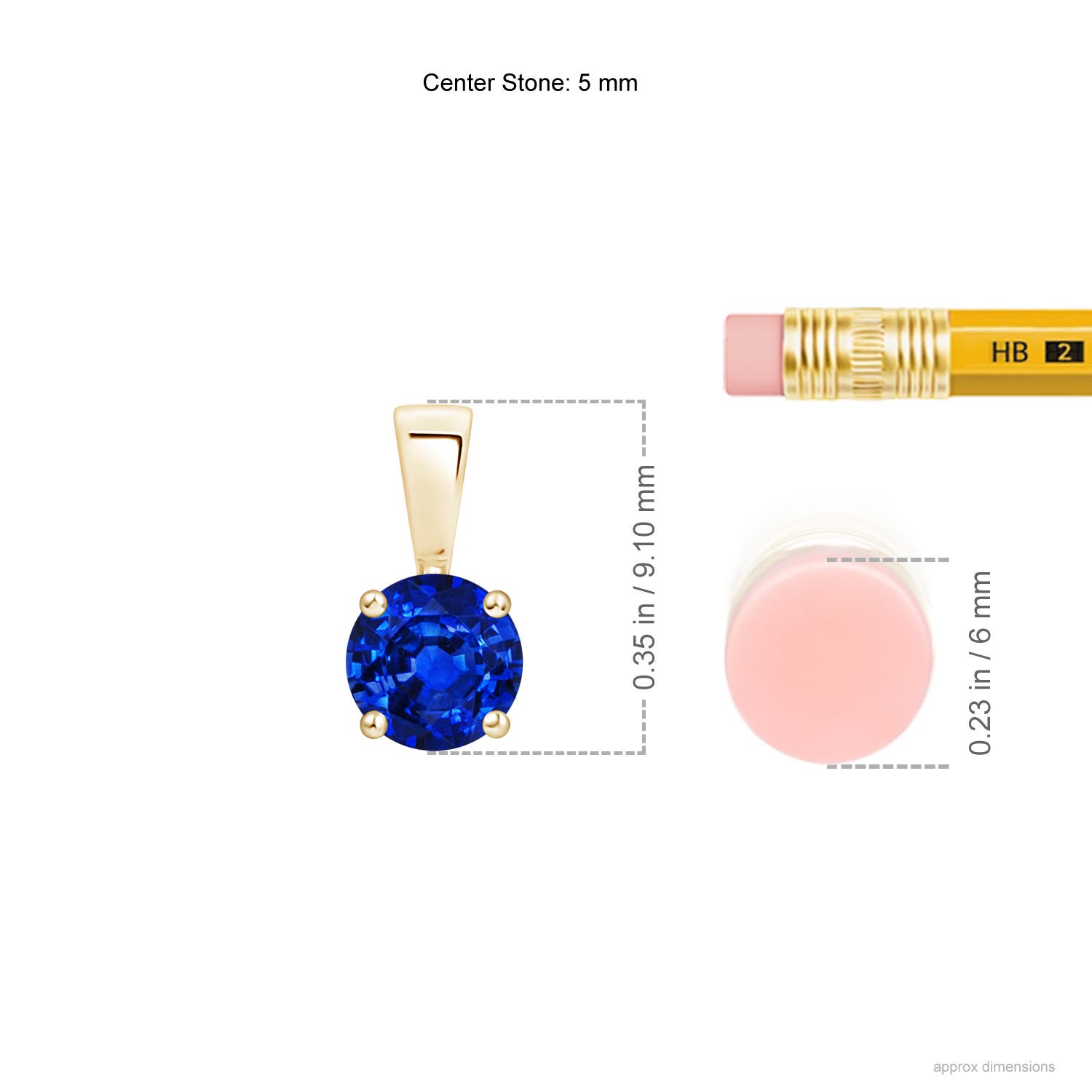 AAAA - Blue Sapphire / 0.6 CT / 14 KT Yellow Gold