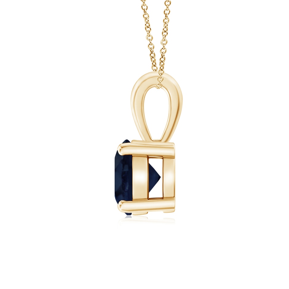 6mm A Classic Prong-Set Round Blue Sapphire Solitaire Pendant in Yellow Gold side 199