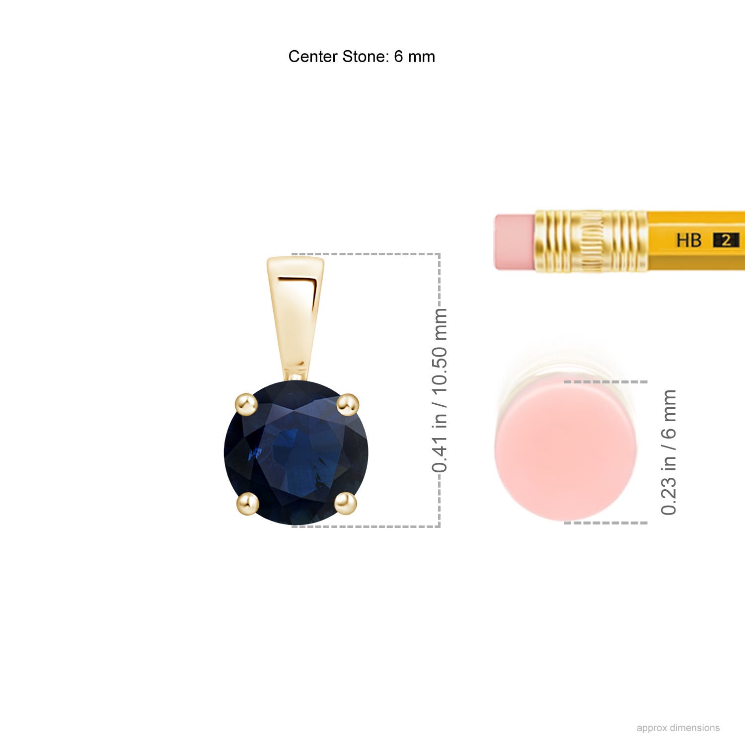 A - Blue Sapphire / 1 CT / 14 KT Yellow Gold