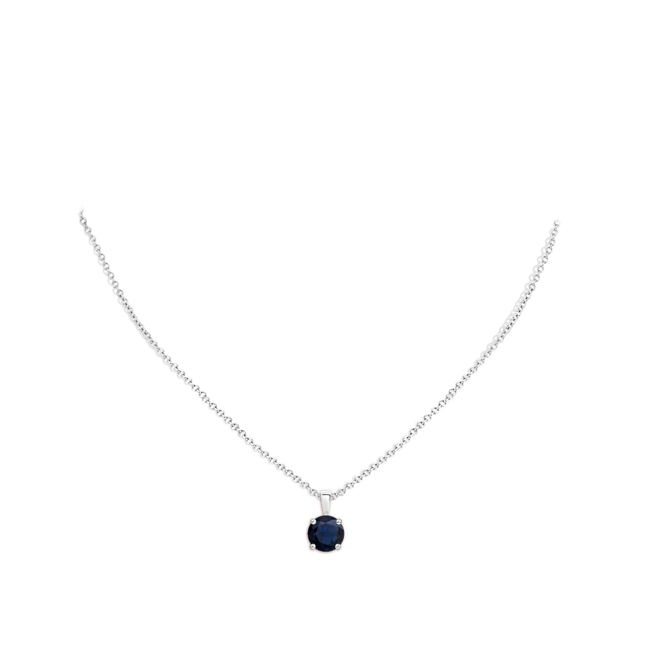 8mm A Classic Prong-Set Round Blue Sapphire Solitaire Pendant in P950 Platinum pen