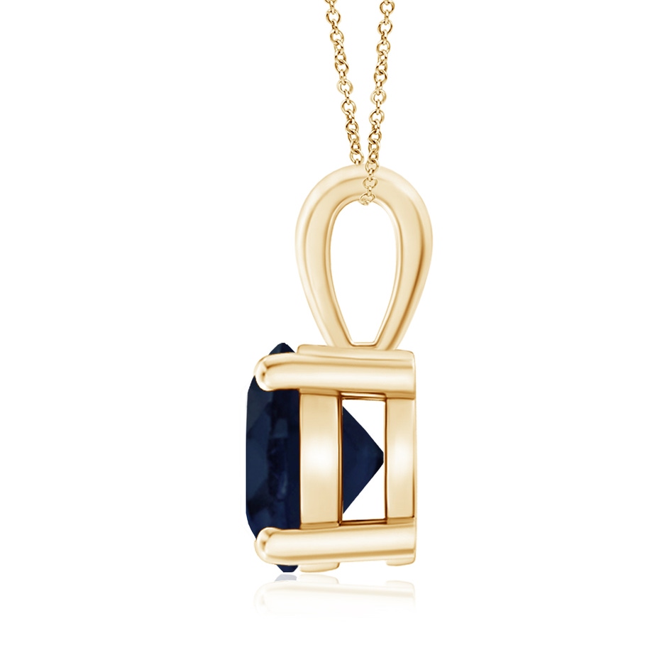 8mm A Classic Prong-Set Round Blue Sapphire Solitaire Pendant in Yellow Gold side 199