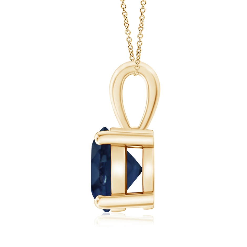 8mm AA Classic Prong-Set Round Blue Sapphire Solitaire Pendant in Yellow Gold side 199