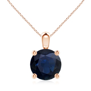 9mm A Classic Round Blue Sapphire Solitaire Pendant in 9K Rose Gold