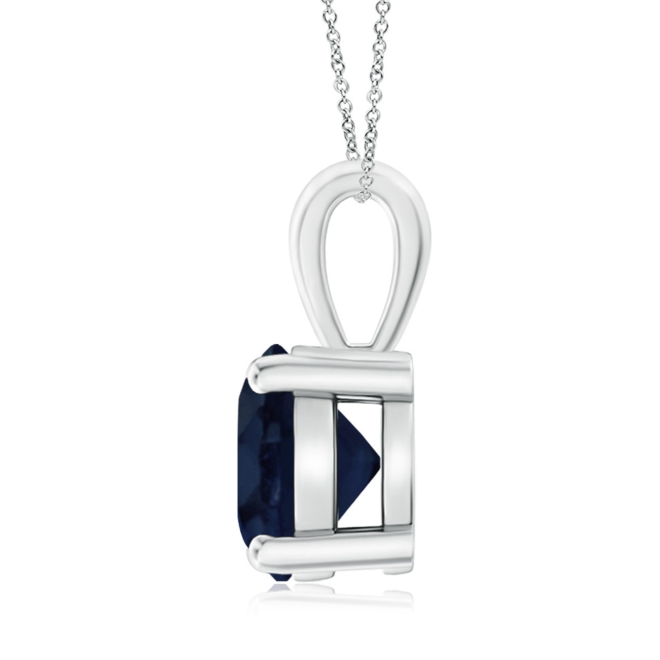 9mm A Classic Prong-Set Round Blue Sapphire Solitaire Pendant in S999 Silver side 199