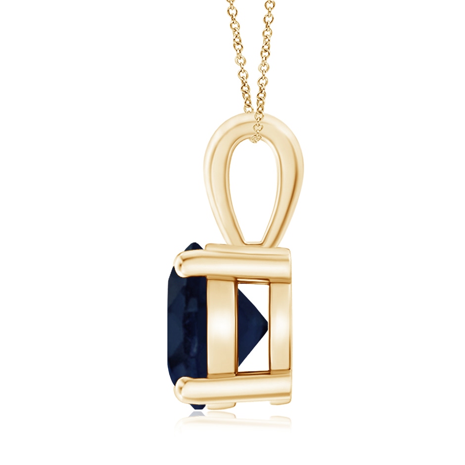 9mm A Classic Prong-Set Round Blue Sapphire Solitaire Pendant in Yellow Gold side 199