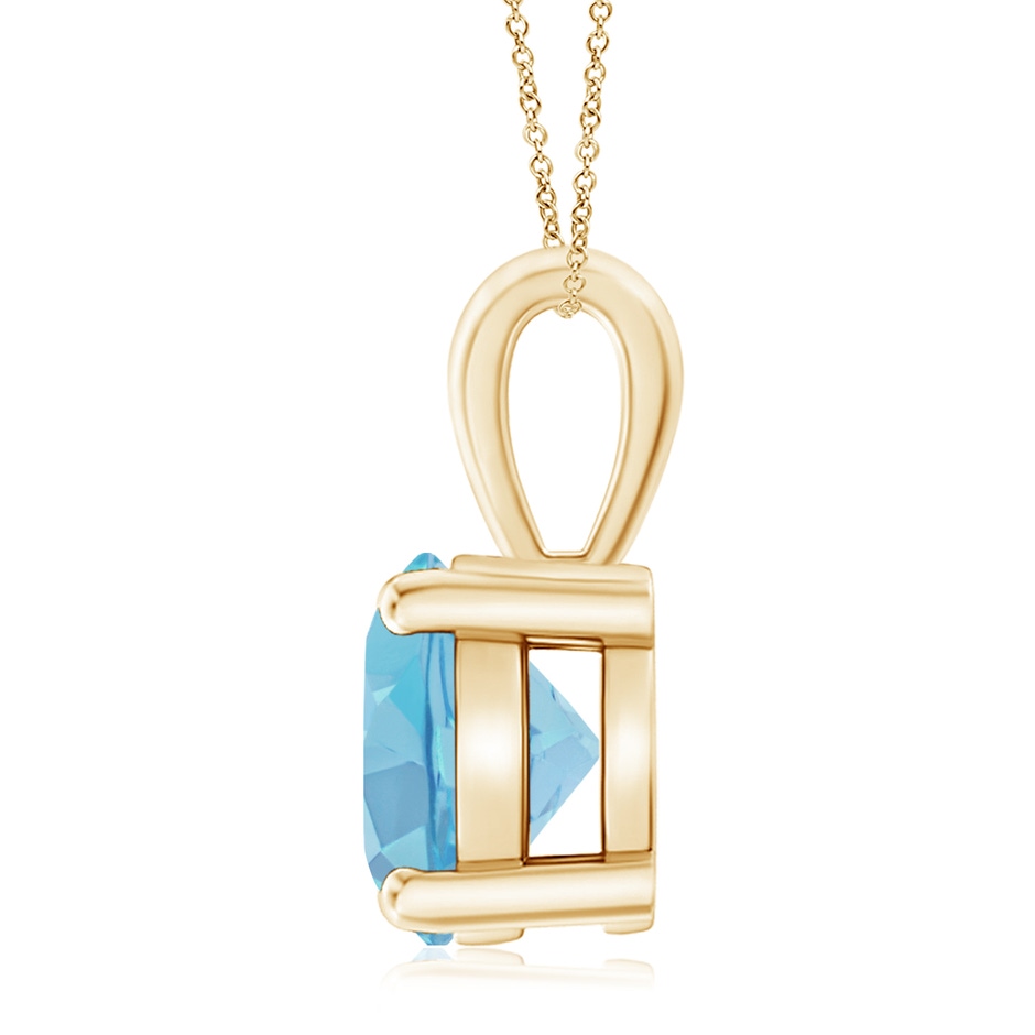 10mm A Classic Prong-Set Round Swiss Blue Topaz Solitaire Pendant in Yellow Gold side 199