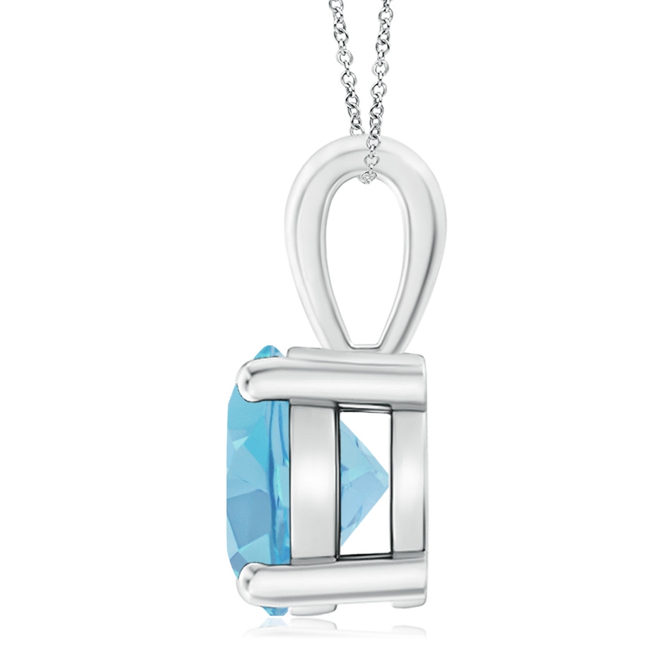 11mm A Classic Prong-Set Round Swiss Blue Topaz Solitaire Pendant in P950 Platinum side 199