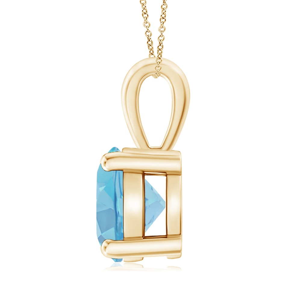 11mm A Classic Prong-Set Round Swiss Blue Topaz Solitaire Pendant in Yellow Gold side 199
