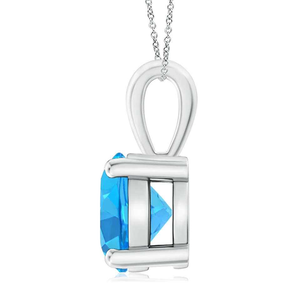 11mm AAA Classic Prong-Set Round Swiss Blue Topaz Solitaire Pendant in 18K White Gold side 199