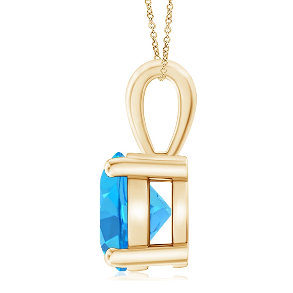 11mm AAA Classic Prong-Set Round Swiss Blue Topaz Solitaire Pendant in 18K Yellow Gold side 199