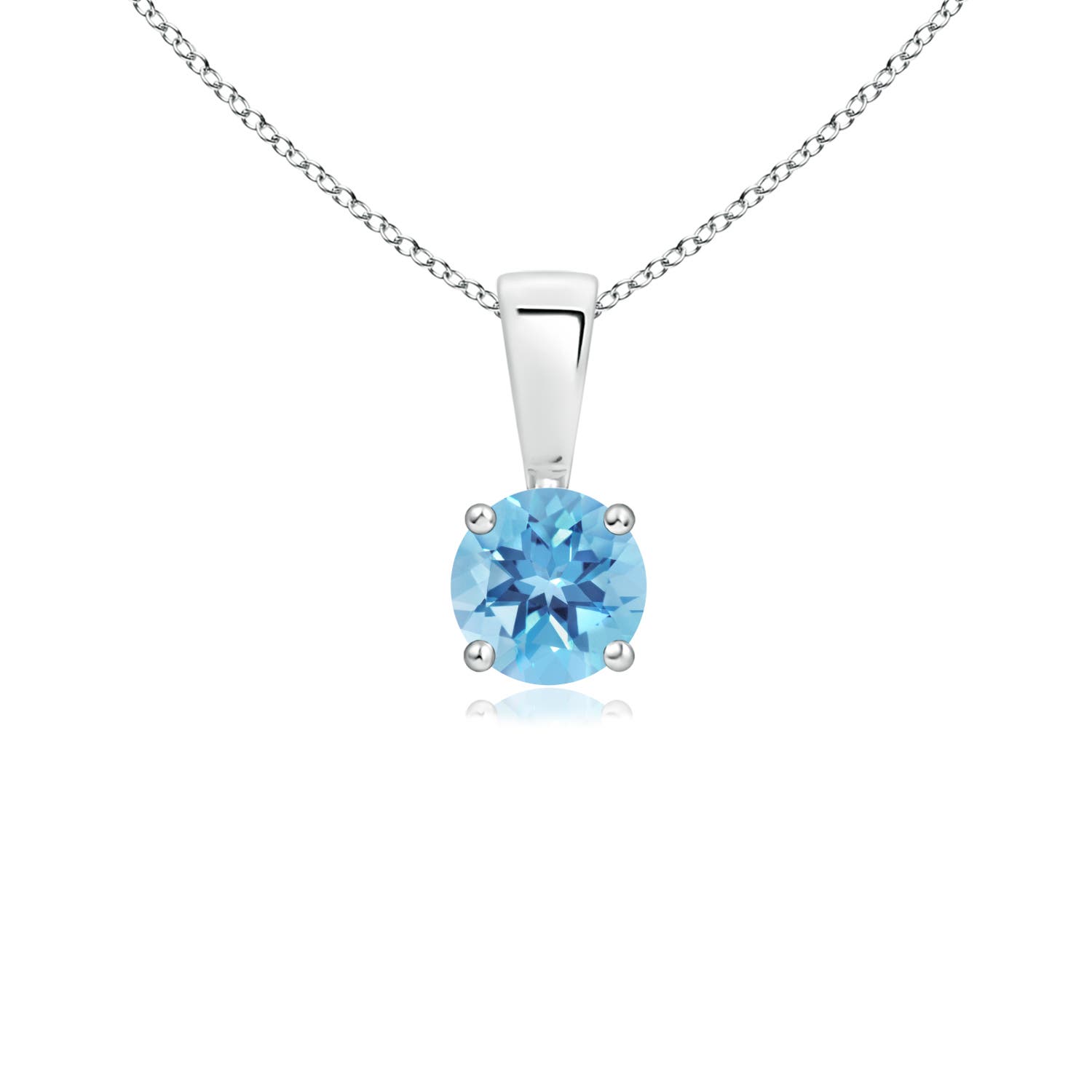 A - Swiss Blue Topaz / 0.32 CT / 14 KT White Gold