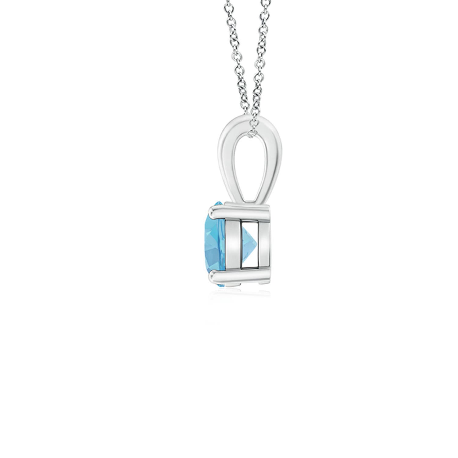 A - Swiss Blue Topaz / 0.32 CT / 14 KT White Gold