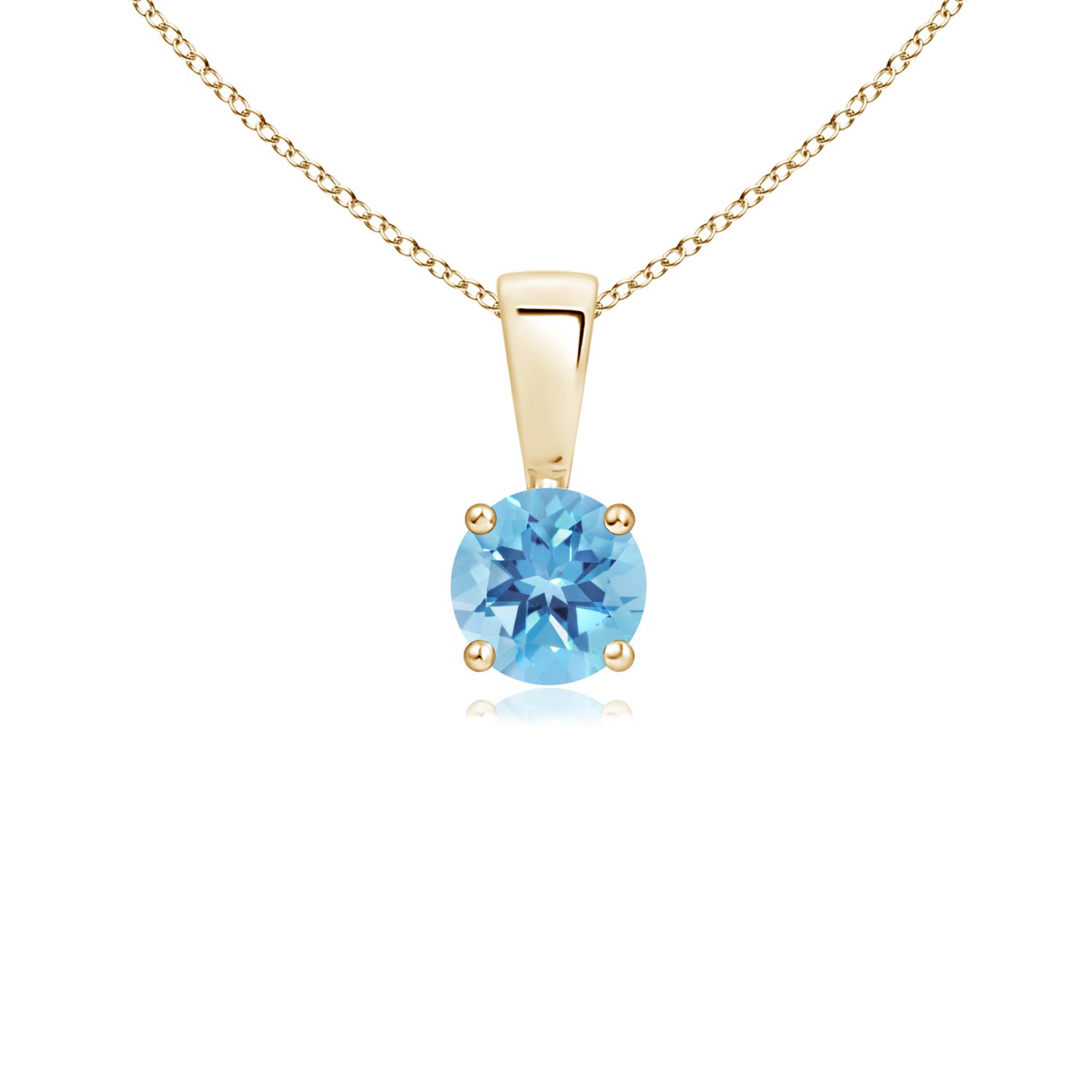 A - Swiss Blue Topaz / 0.32 CT / 14 KT Yellow Gold