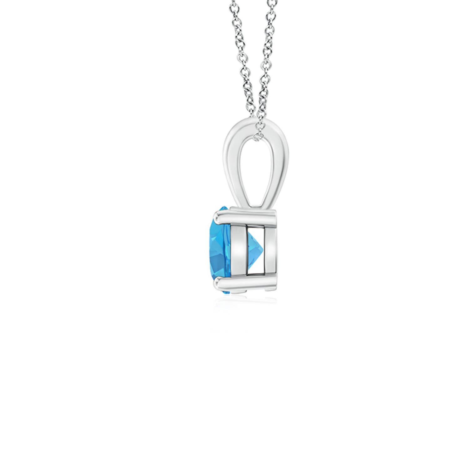 AA - Swiss Blue Topaz / 0.32 CT / 14 KT White Gold