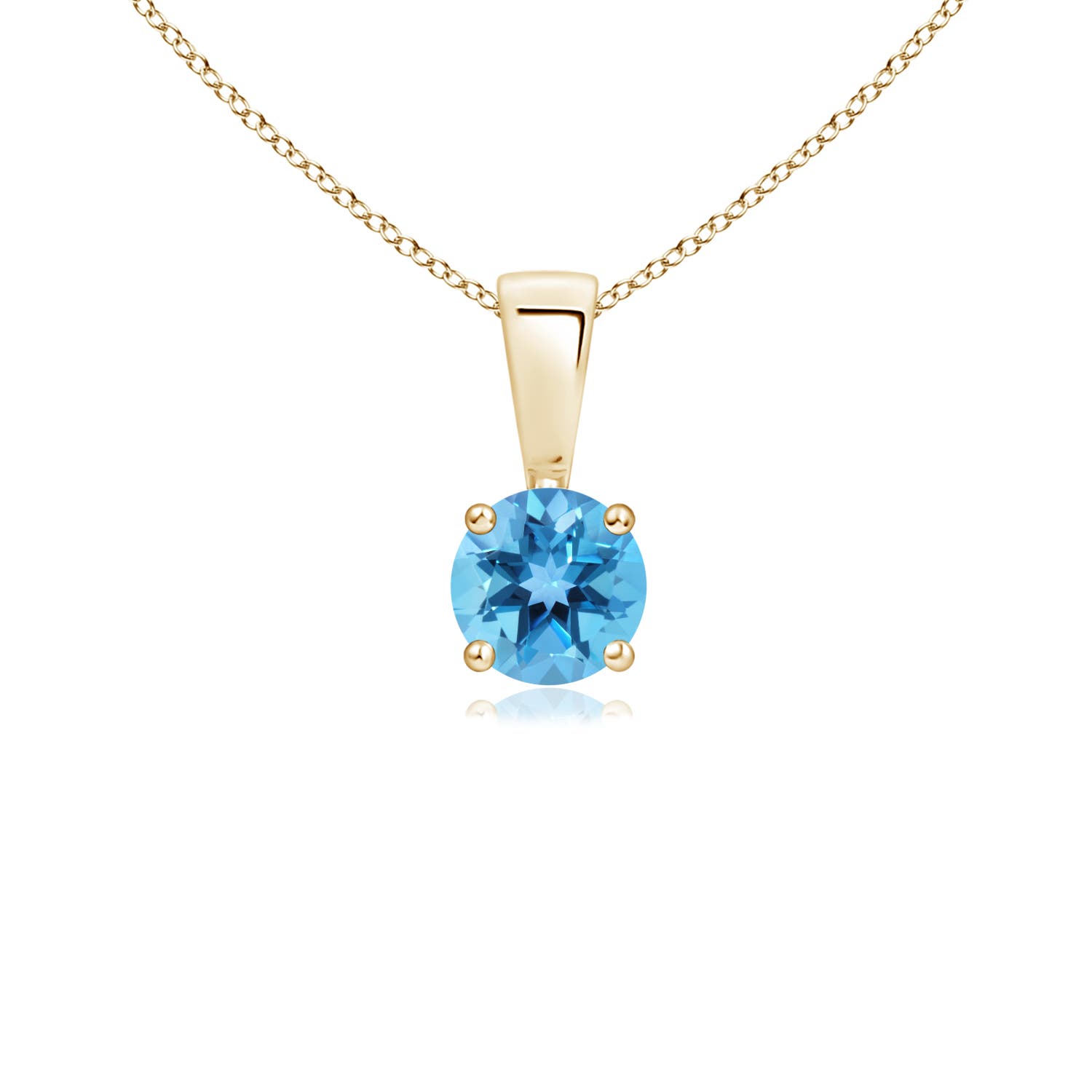 AA - Swiss Blue Topaz / 0.32 CT / 14 KT Yellow Gold