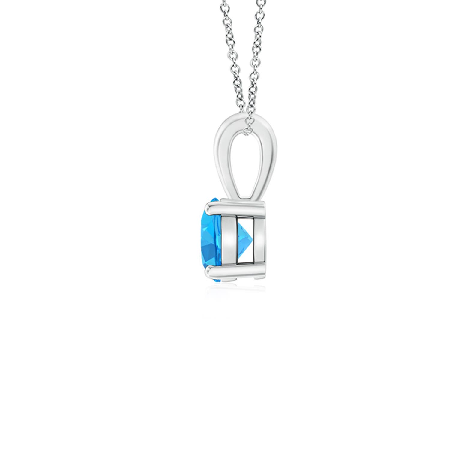 AAA - Swiss Blue Topaz / 0.32 CT / 14 KT White Gold