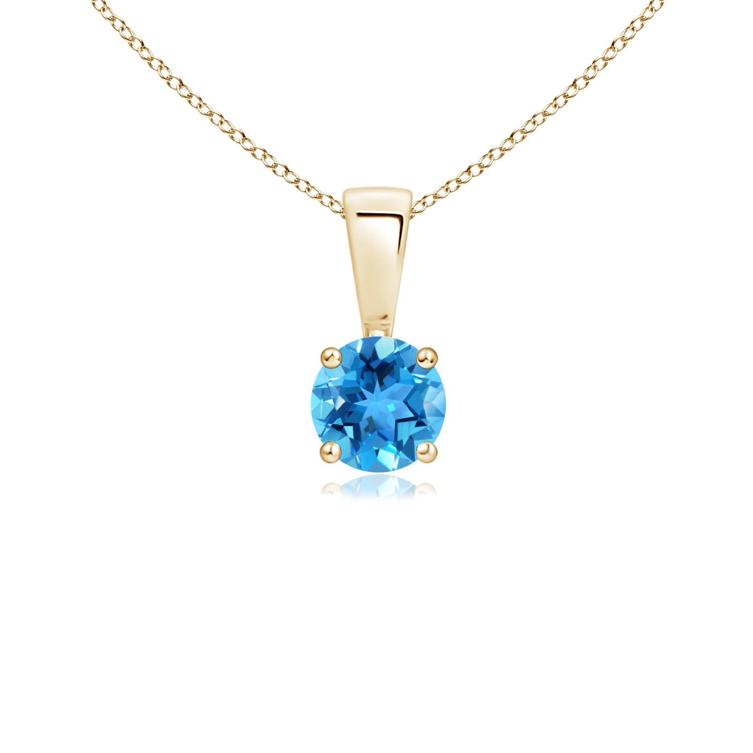 AAA - Swiss Blue Topaz / 0.32 CT / 14 KT Yellow Gold