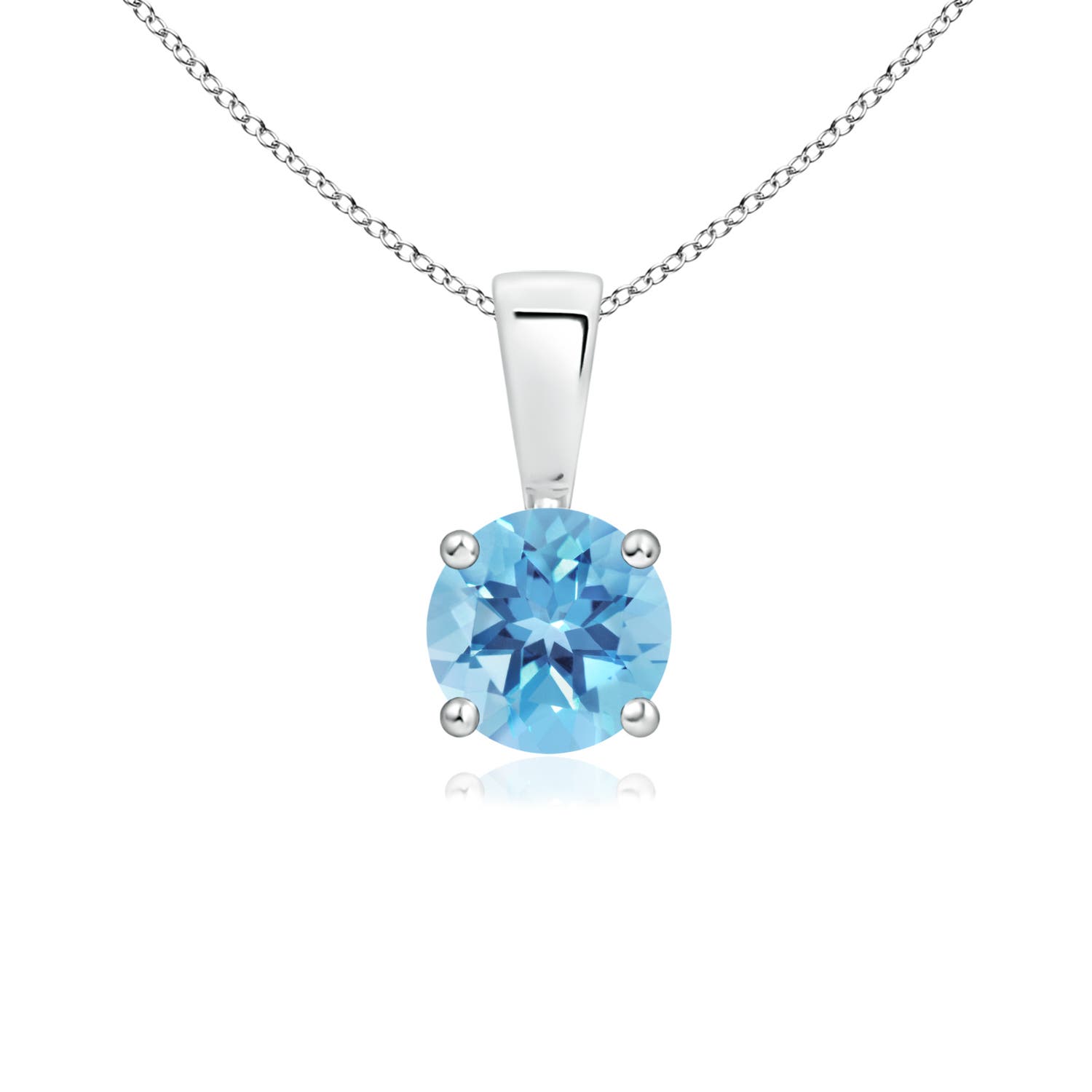 A - Swiss Blue Topaz / 0.6 CT / 14 KT White Gold