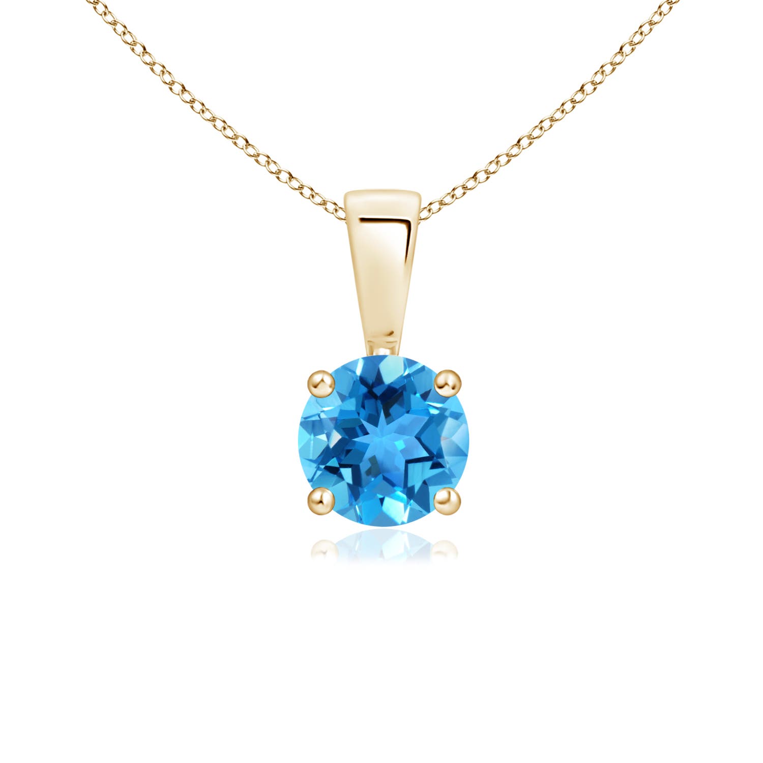 AAA - Swiss Blue Topaz / 0.6 CT / 14 KT Yellow Gold