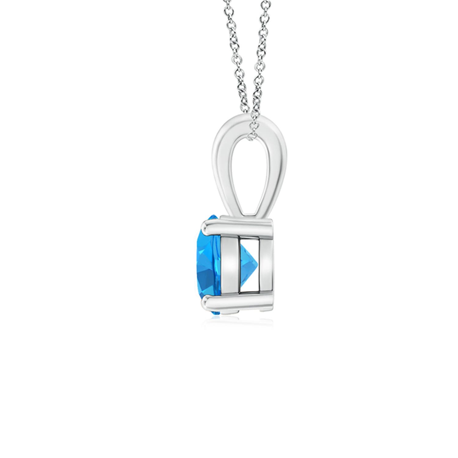 AAAA - Swiss Blue Topaz / 0.6 CT / 14 KT White Gold