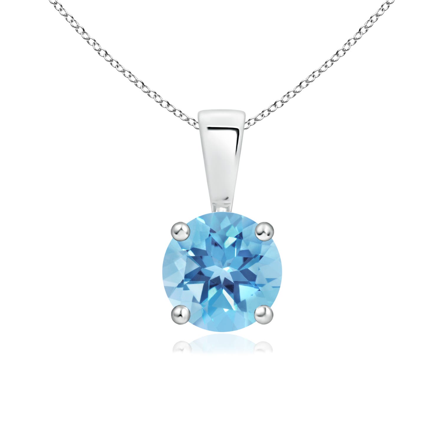 A - Swiss Blue Topaz / 0.95 CT / 14 KT White Gold