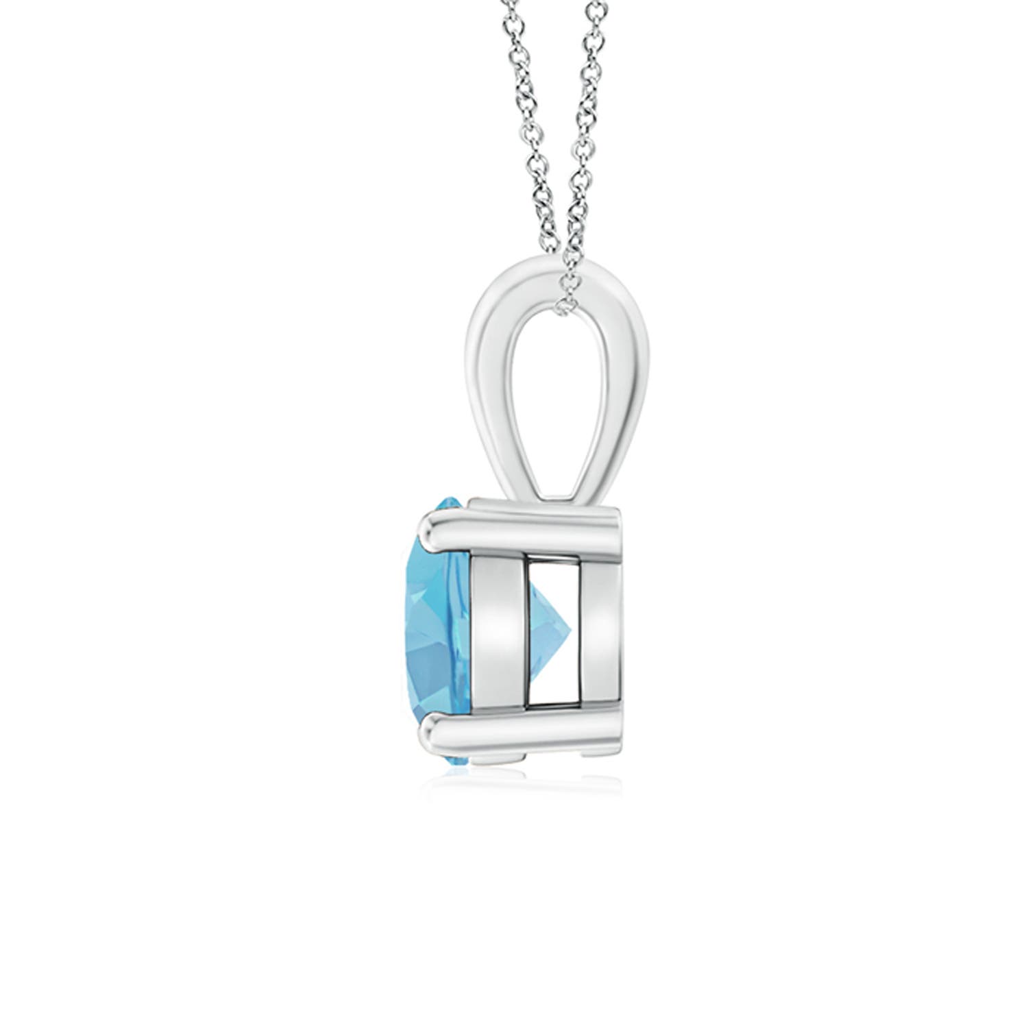 A - Swiss Blue Topaz / 0.95 CT / 14 KT White Gold