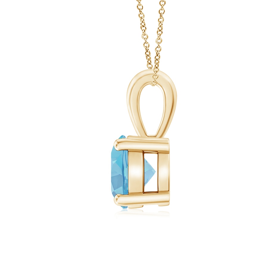 6mm A Classic Prong-Set Round Swiss Blue Topaz Solitaire Pendant in Yellow Gold side 199