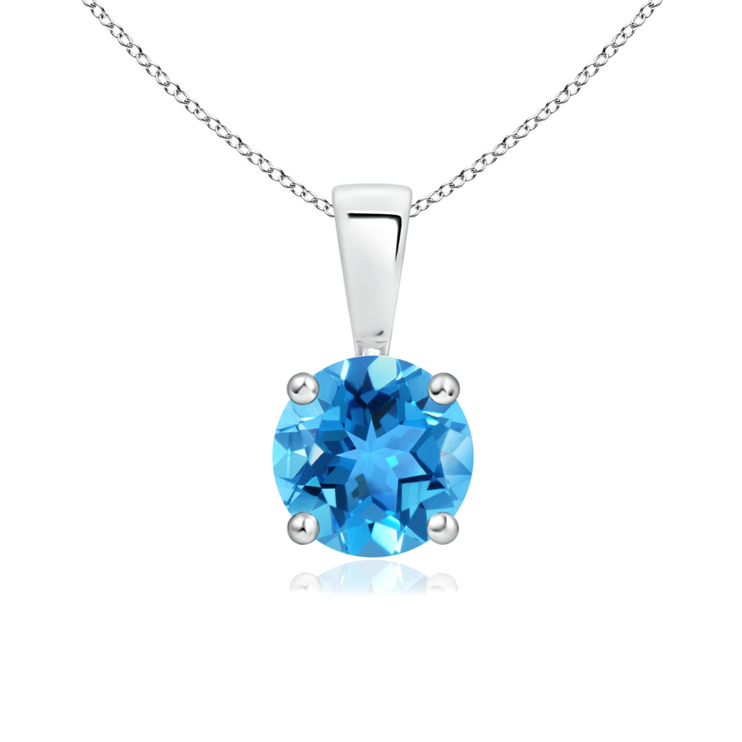 AAA - Swiss Blue Topaz / 0.95 CT / 14 KT White Gold