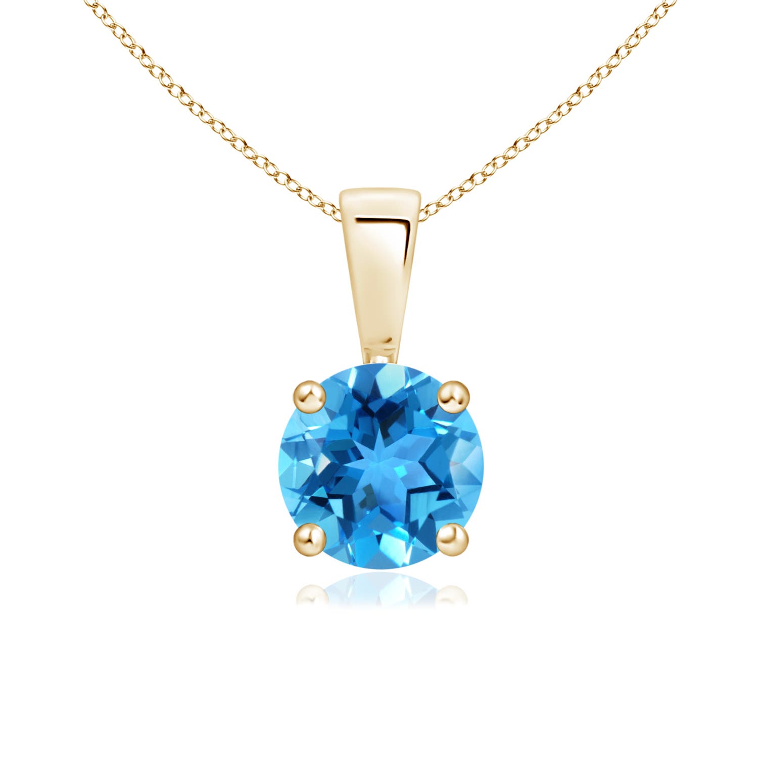 AAA - Swiss Blue Topaz / 0.95 CT / 14 KT Yellow Gold