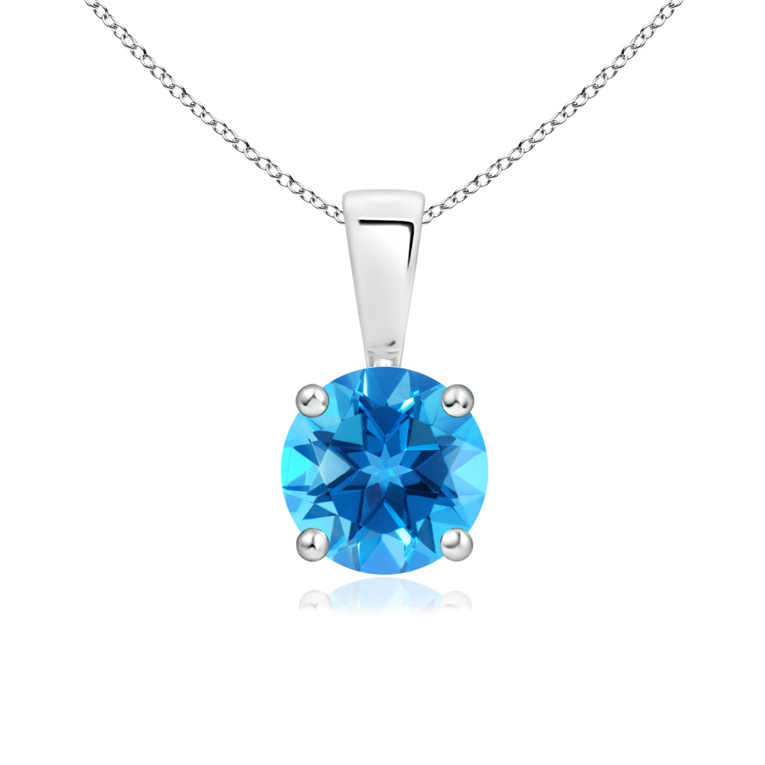 AAAA - Swiss Blue Topaz / 0.95 CT / 14 KT White Gold