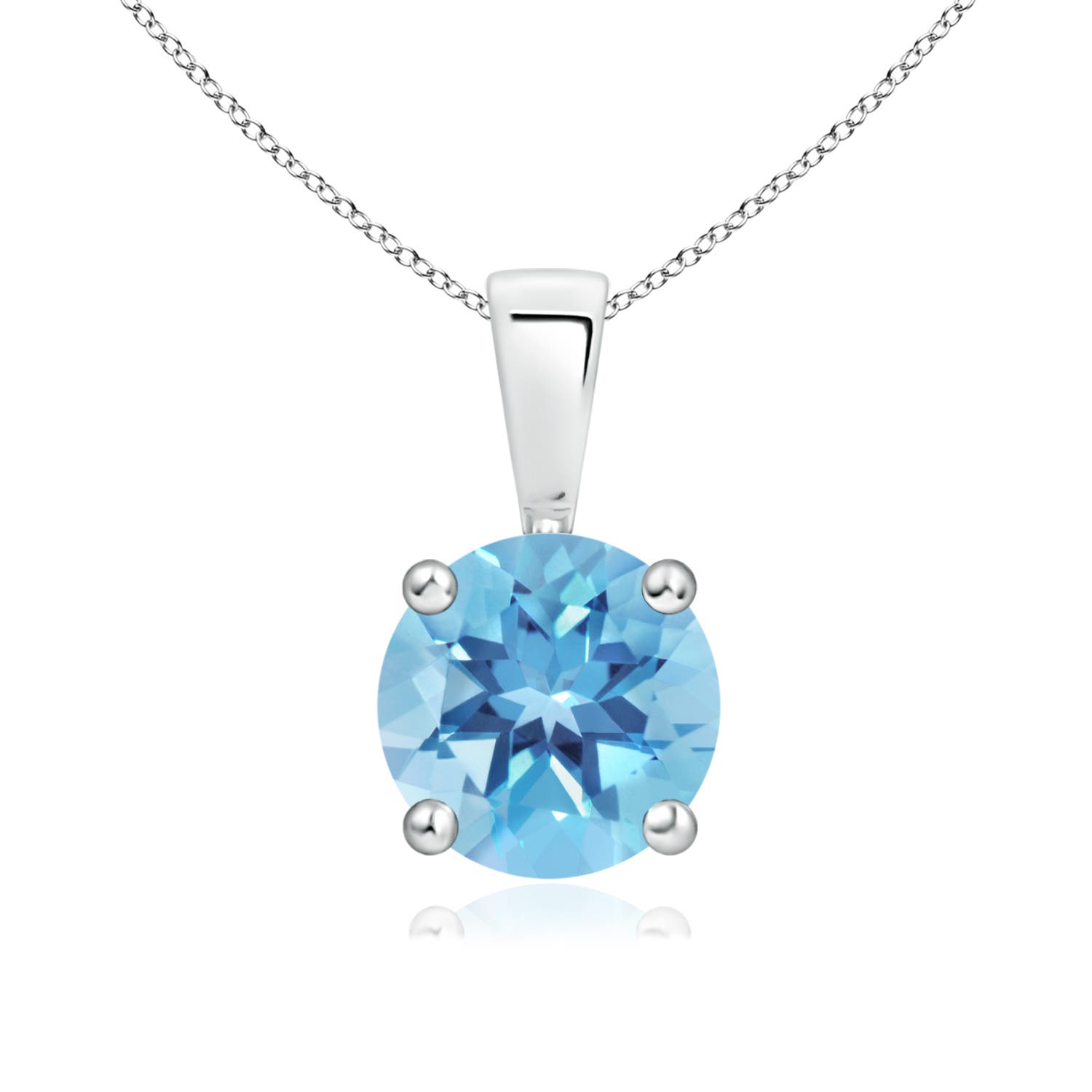 A - Swiss Blue Topaz / 1.55 CT / 14 KT White Gold