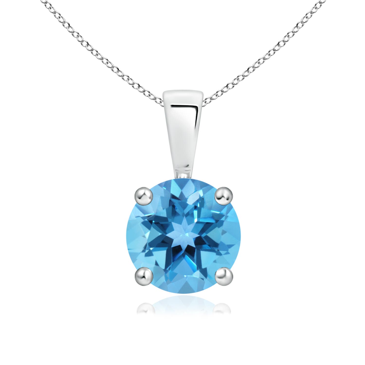 AA - Swiss Blue Topaz / 1.55 CT / 14 KT White Gold