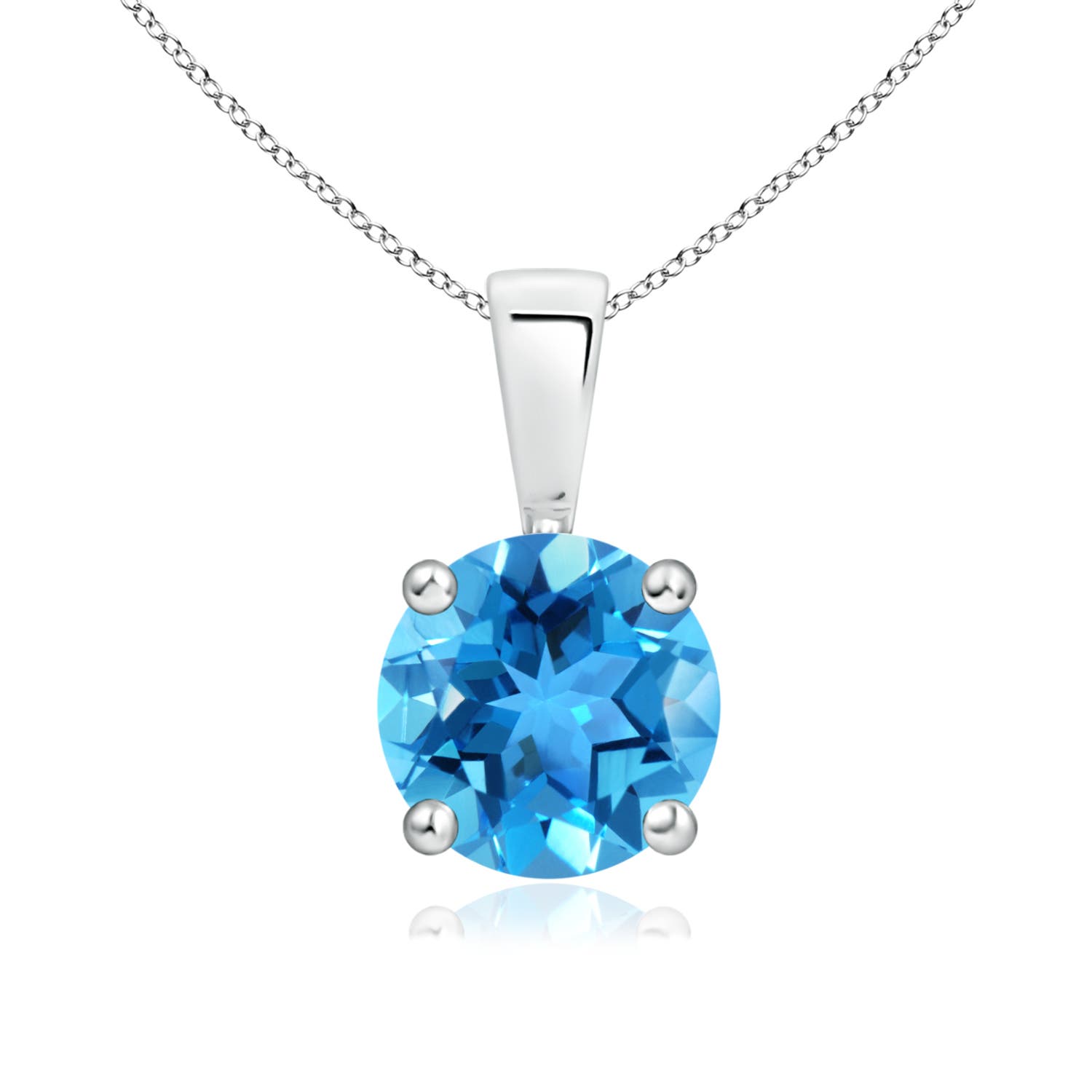 AAA - Swiss Blue Topaz / 1.55 CT / 14 KT White Gold