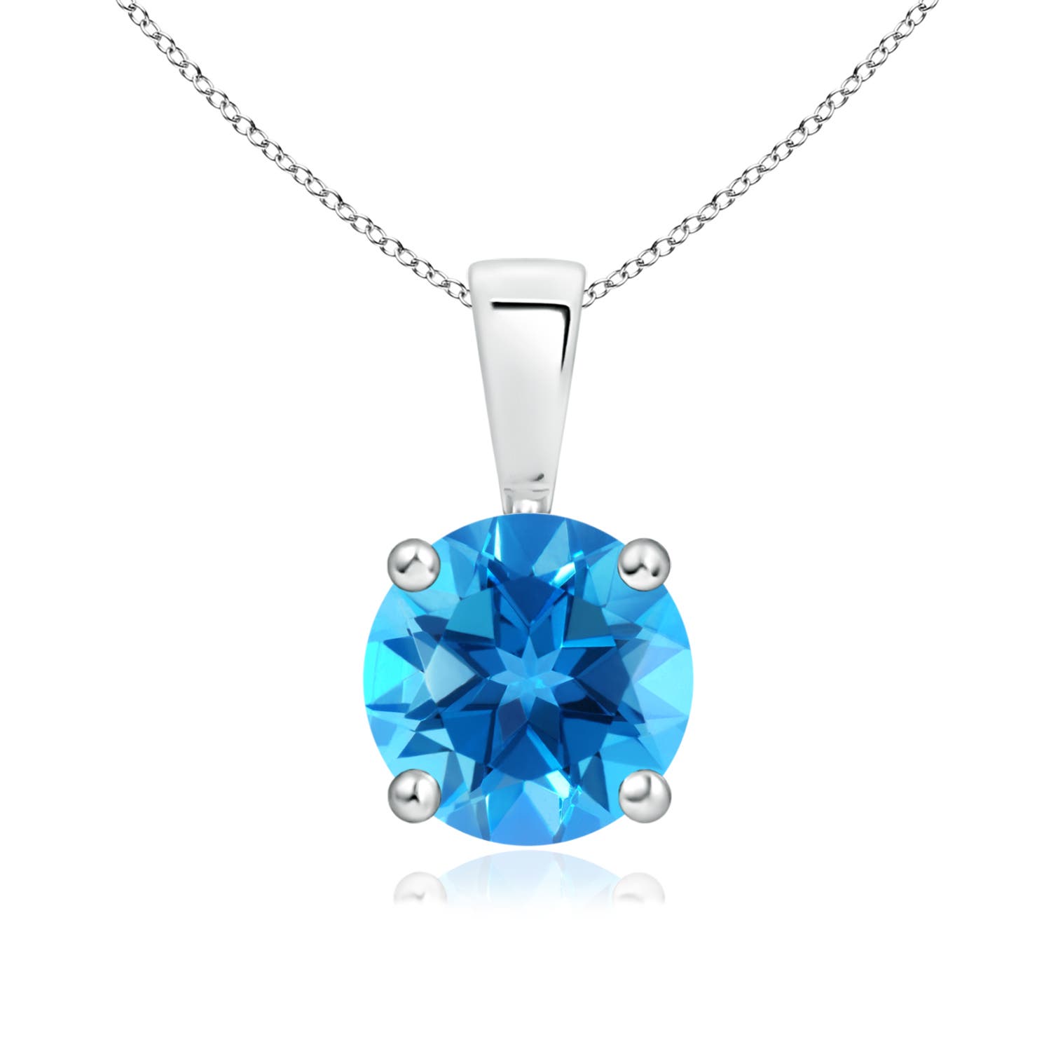 AAAA - Swiss Blue Topaz / 1.55 CT / 14 KT White Gold