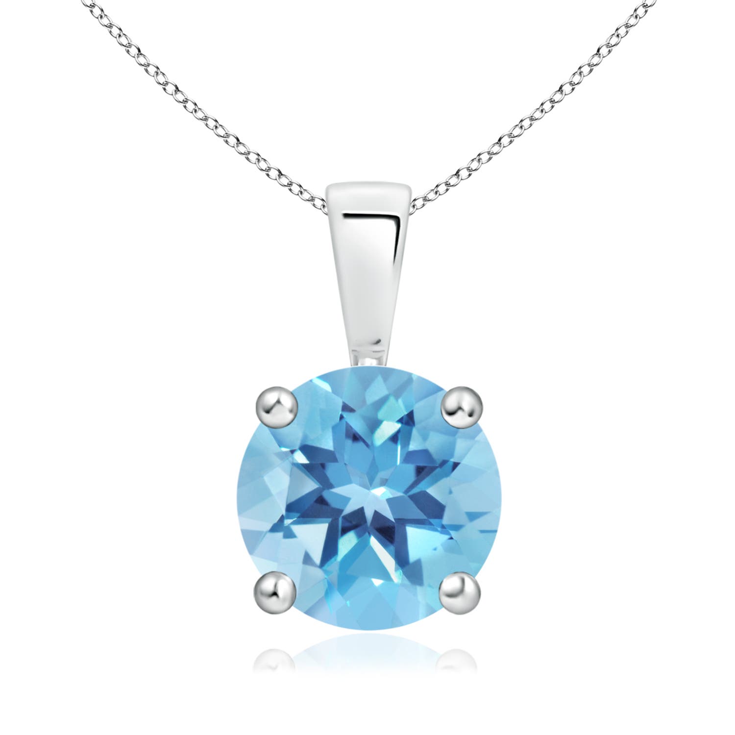 A - Swiss Blue Topaz / 2.35 CT / 14 KT White Gold