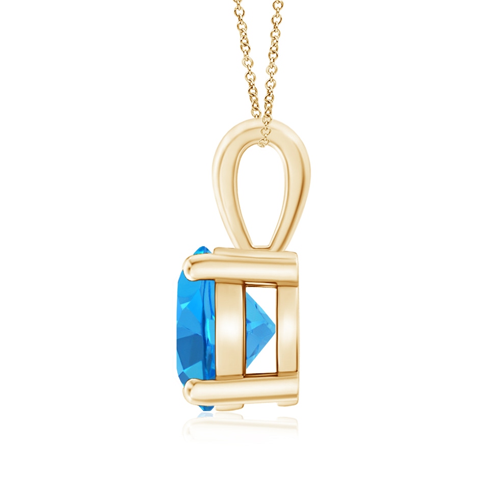 8mm AAAA Classic Prong-Set Round Swiss Blue Topaz Solitaire Pendant in Yellow Gold side 199
