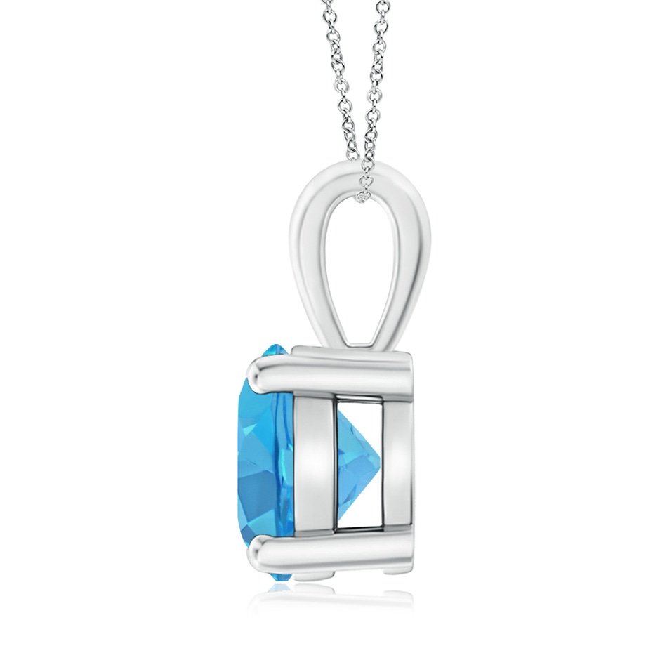 9mm AA Classic Prong-Set Round Swiss Blue Topaz Solitaire Pendant in S999 Silver side 199