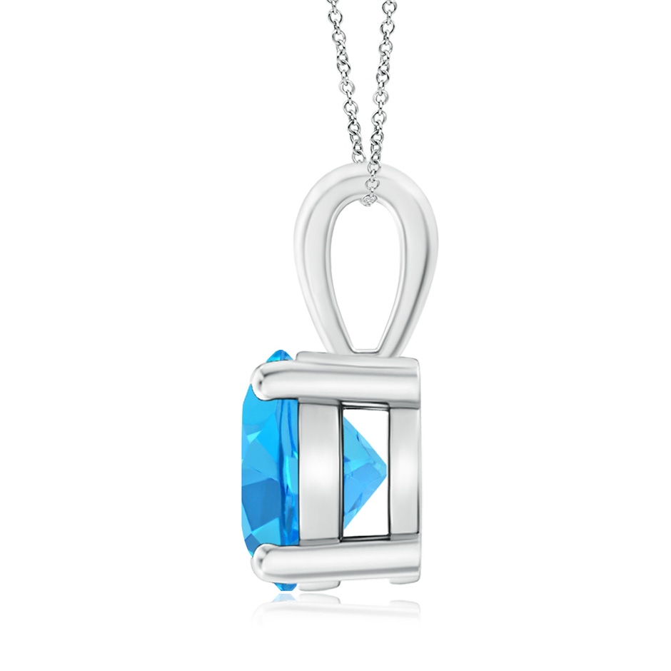 9mm AAA Classic Prong-Set Round Swiss Blue Topaz Solitaire Pendant in S999 Silver side 199