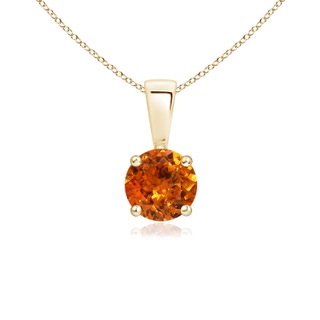 5mm AAA Classic Round Spessartite Solitaire Pendant in Yellow Gold