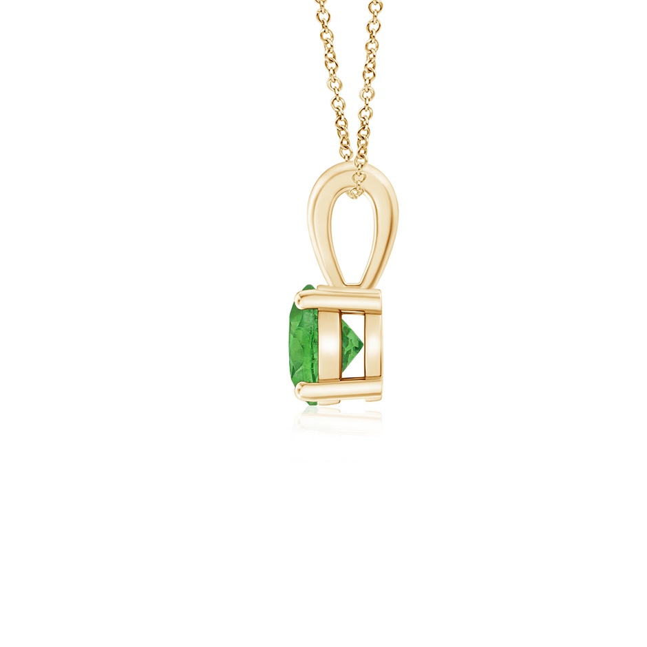 4mm AAA Classic Round Tsavorite Solitaire Pendant in Yellow Gold side 1