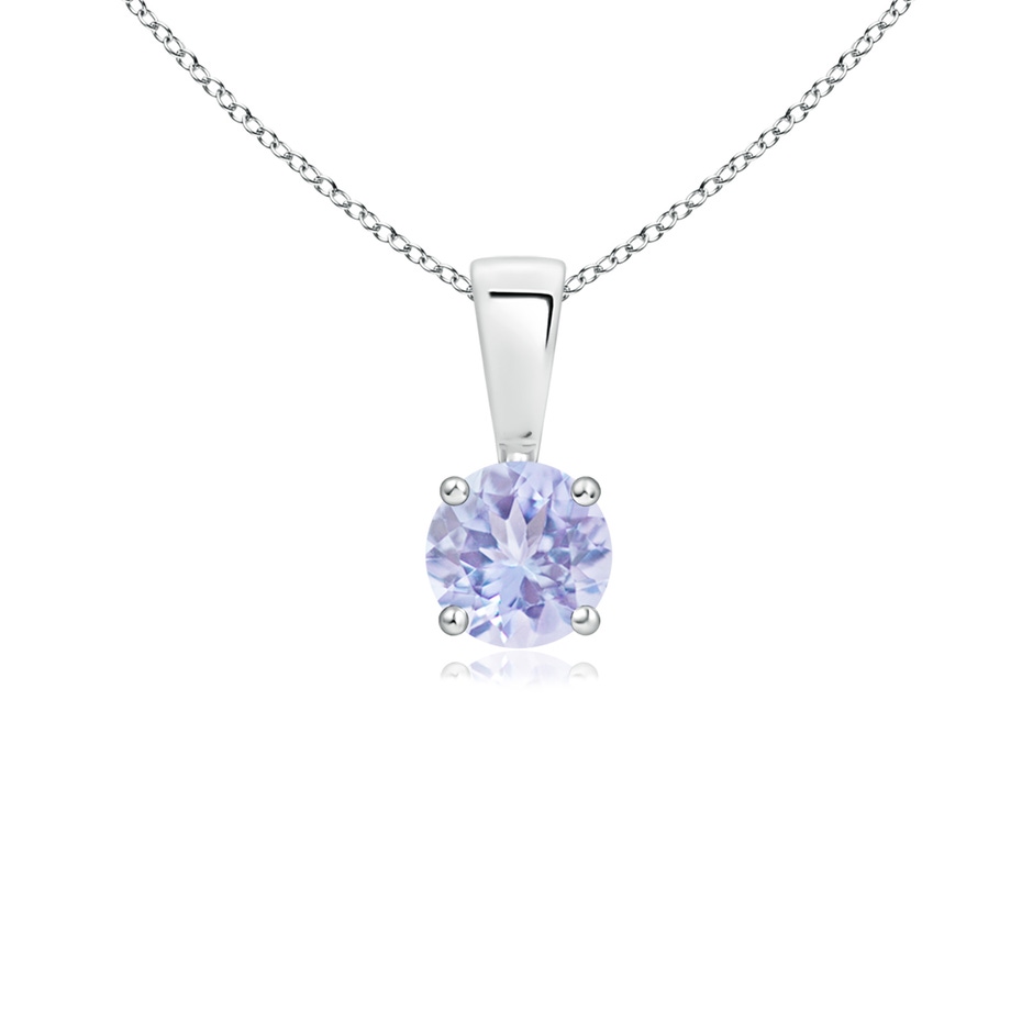 4mm A Classic Prong-Set Round Tanzanite Solitaire Pendant in P950 Platinum 