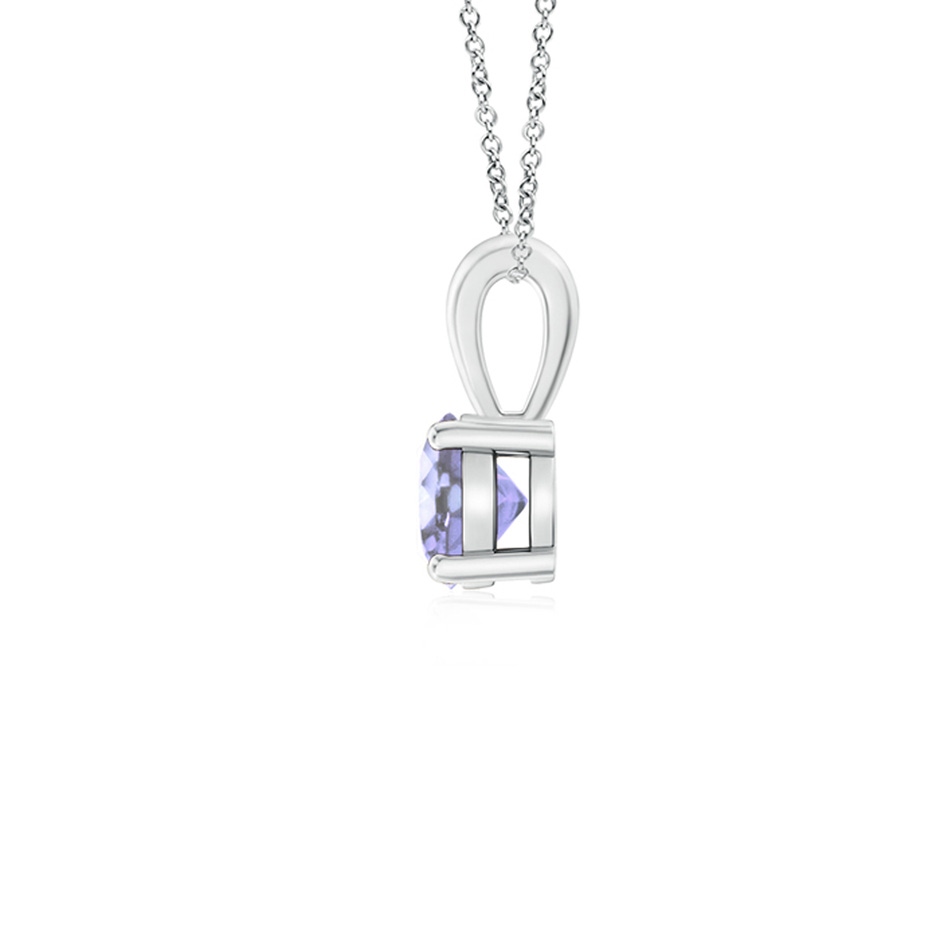 4mm A Classic Prong-Set Round Tanzanite Solitaire Pendant in P950 Platinum side 199