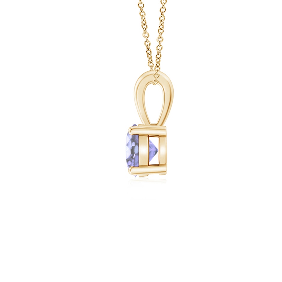 4mm A Classic Prong-Set Round Tanzanite Solitaire Pendant in Yellow Gold side 199