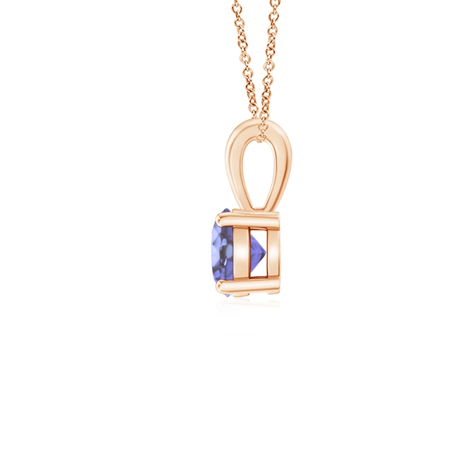 4mm AA Classic Prong-Set Round Tanzanite Solitaire Pendant in Rose Gold side 199