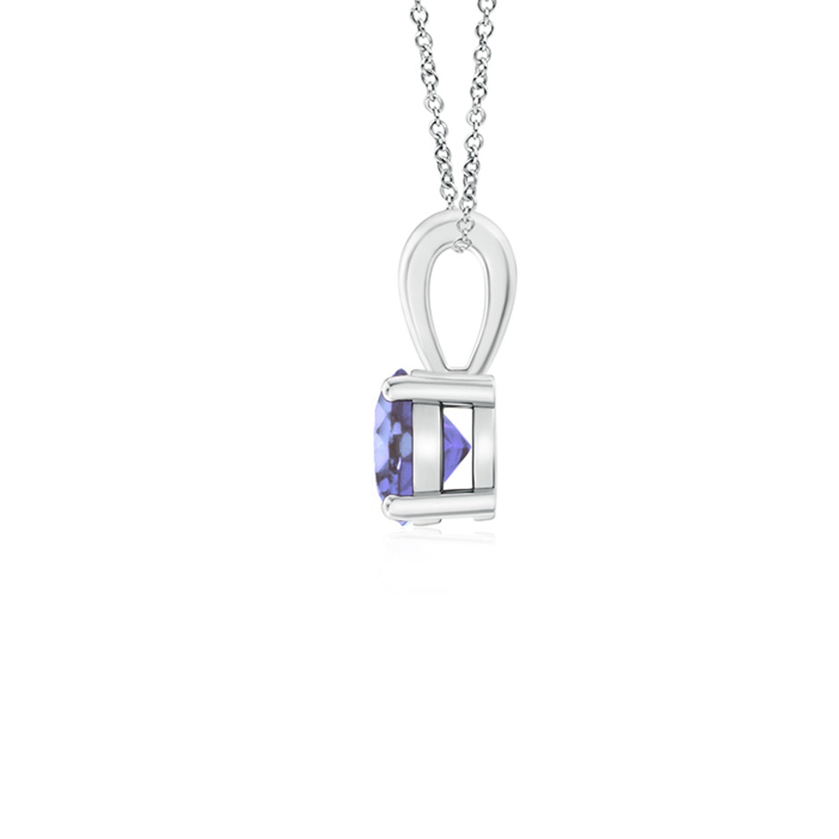 4mm AA Classic Prong-Set Round Tanzanite Solitaire Pendant in White Gold side 199