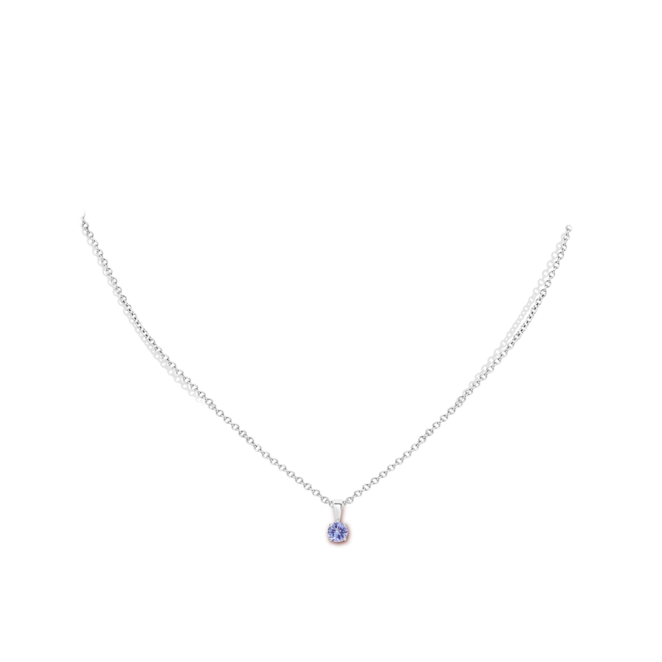 4mm AA Classic Prong-Set Round Tanzanite Solitaire Pendant in White Gold pen